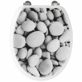 Gelco Asiento de Inodoro con Diseño de Guijarros de Playa Gris, MDF y Bisagras de Acero Inoxidable Precio: 44.5000006. SKU: S7160518