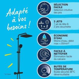 Columna de ducha con mezclador termostático - Ahorro de agua - GROHE Vitalio Comfort 250 - Negro mate - 266962431 Columna de ducha con mezclador termostático - Ahorro de agua - GROHE Vitalio Comfort 250 - Negro mate - 266962431