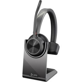 Poly 77Y96AA Auricular Inalámbrico Voyager 4310 UC con Micrófono, Adaptador BT700, Base de Carga, Bluetooth Negro
