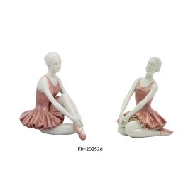 DKD Home Decor Figura Romántica de Resina Bailarina Rosa y Blanca 11x17x16 cm (2 Unidades) Precio: 26.59000047. SKU: S3039515