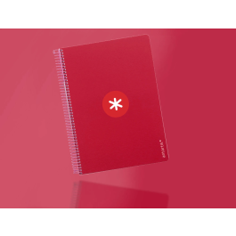 Antartik Cuaderno Espiral A4 Tapa Dura 80 Hojas 100gr Cuadro 5mm Color Frambuesa