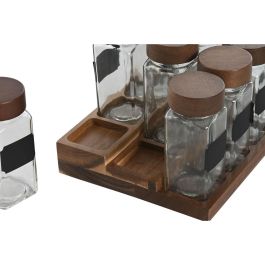 Especiero Basicos DKD Home Decor Transparente Natural 16.5 x 13 x 20.5 cm Set de 12