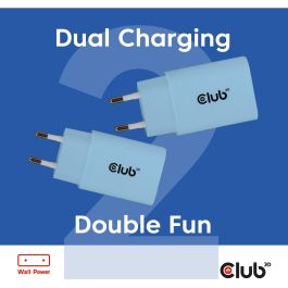 Club3D CAC-3022 Cargador USB-C 30W Lifestyle. 2 Unidades Color Azul