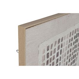 DKD Home Decor Cuadro Scandi Beige y Blanco de Yute y PS 4 x 120 x 90 cm (2 Unidades)