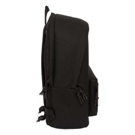 Mochila doble para portatil 15,6"+usb f.c.barcelona chica negro 31x44x18 cm