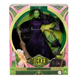 Mattel HXY38 Muñeca Wicked Elphaba con Detalles de Pelo Trenzado y Articulación para Múltiples Poses, Figura Coleccionable de la Película