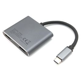 EQUIP Adaptador USB-C a 2xHDMI, USB 3.0, 100W PD, 4K Ultra HD, Plata