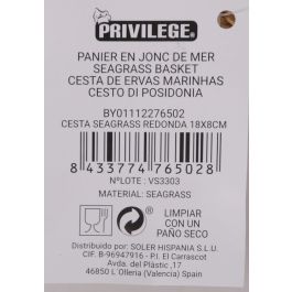 Privilege Cesta Redonda de Seagrass 18 x 8 cm (24 Unidades)