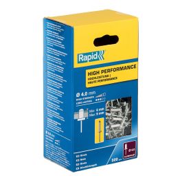Rapid 5001434 Caja 500 remaches Ø4x12mm aluminio alto rendimiento