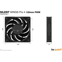 Be Quiet! SILENT WINGS PRO 4 120mm PWM Ventilador para PC Negro