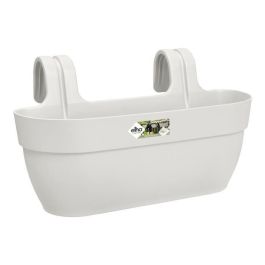 Elho Maceta Vibia Campana Easy Hanger Grande Blanco Seda para Balcón Exterior L 24,1 x An 46 x Al 26,5 cm