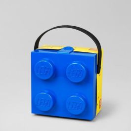 Room Copenhagen 40240002 Maletín Fiambrera LEGO para Niño Azul, Polipropileno, Silicona, Cuadrado con Asa