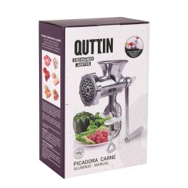 Quttin Picadora de Carne Manual de Aluminio con Dimensiones de 23 x 18 x 9.5 cm