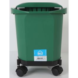 Cubo con ruedas 16L, asa y escurridor verde Kety - Inde (6 Unidades) Cubo con ruedas 16L, asa y escurridor verde Kety - Inde (6 Unidades)