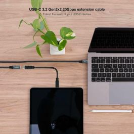 Cable USB NANOCABLE USB 3.2 GEN2x2 100W C/M-H Negro 1,5 m