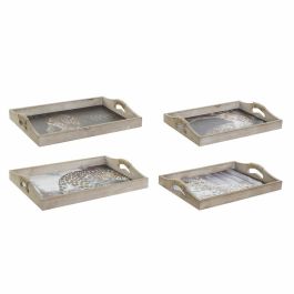 Bandeja Colonial DKD Home Decor Multicolor 30 x 6.5 x 40.5 cm Set de 2 (2 Unidades)