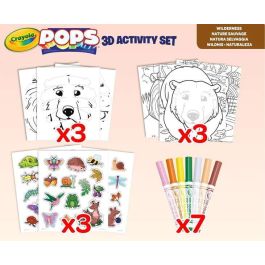 Crayola Set actividades 3D Color Pops Wilderness con fondos, hojas 3D, rotuladores, adhesivos y cinta adhesiva. 29x22x2,6 cm