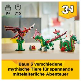 Lego Dragón Medieval 31161 Creator, Juego de Construcción, 3 Modelos en 1, Edad +9 Años
