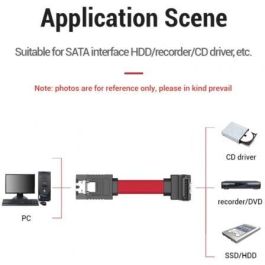 Vention KDDRD Cable de Datos SATA III Hembra a Hembra de 50cm Rojo para Conexión de SSD y HDD 6Gbps