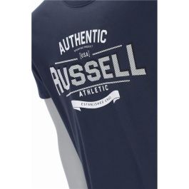 Camiseta de Manga Corta Hombre Russell Athletic A30081-OB-155 Azul oscuro (S)