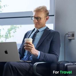 UGREEN 35042 Cargador Nexode Air 65W, 2x USB-C, 1x USB-A, Carga Rápida, Gris