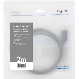 Logilink DisplayPort-Kabel DP 1.2 zu DVI 1.2 2.0m schwarz