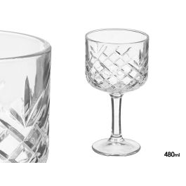 Vivalto Copa Troquelada 480 ml Transparente 10.2x10.2x19.3 cm