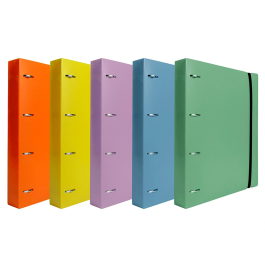 Liderpapel Carpeta con recambio A4 Cuadro 5mm 100 hojas 80g Polipropileno 4 anillas 25mm Lavanda