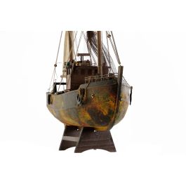 DKD Home Decor Barco Verde Marron Oscuro Madera 13 x 35 x 40 cm