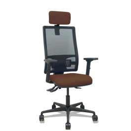 PIQUERAS Y CRESPO Silla Bormate asincro malla negra asiento bali marron oscuro brazos 2D ruedas 65mm cabecero regulable Precio: 295.99000035. SKU: B12RDBNGM8