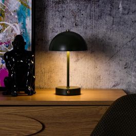 Home Deco Factory Lámpara De Mesa Recargable Verde Metal