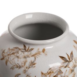 Jarrón Blanco-Marrón Porcelana 23 X 23 X 36 cm