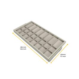 Emuca Kit de cajón organizador con bastidor de guías con cierre suave para armarios, regulable, módulo 900mm, Gris piedra