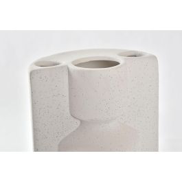 DKD Home Decor Jarrón Scandi Decorativo Cerámica Blanco, Alto 23.5 cm, Ancho 14 cm, Largo 11.5 cm, Set de 4 Unidades
