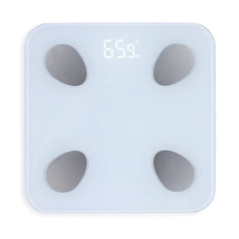 Livoo DOM428 Báscula de Baño Conectada con 13 Indicadores Corporales, Placa de Vidrio Templado, Pesa hasta 180 kg