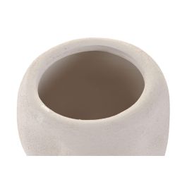 DKD Home Decor Macetero Urban de Cerámica Crudo con Acabado Orgánico 14x14x12 cm (2 Unidades)