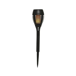 Lumineo Estaca solar efecto llama Ø7,5x27cm, 4 unidades, 12 LEDs, batería Ni-MH AAA incluida, 6 horas de funcionamiento