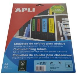 Etiquetas Adh.Impr.Apli A4 Para Archivo C.Romos Blister 20H Col.Verde 190X61 Mm 80 Uds.(01377) Precio: 10.50000006. SKU: B124YGVFWJ