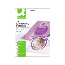 Q-connect Bolsa de plastificar 303x216 mm 125 mc DIN A4 Autoadhesivas Caja 25 Unidades