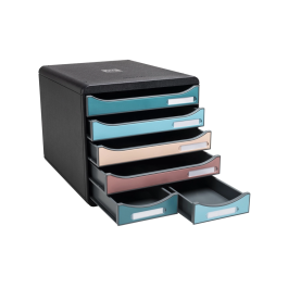 Exacompta Fichero Cajones Sobremesa Skandi DIN A4+ Polipropileno Reciclado 6 Cajones Colores Surtidos