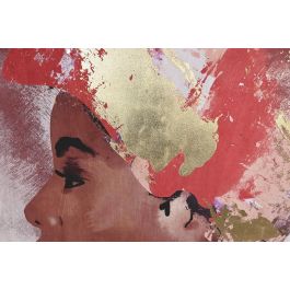 DKD Home Decor Cuadro Colonial Estilo Africano Azul Naranja Dorado Marron Lienzo 83 x 123 x 4.5 cm (2 Unidades)