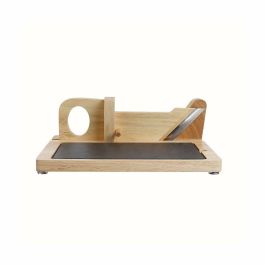 Livoo Guillotina para embutidos MEC127 - Tapa de madera de caucho y pizarra - Hoja de acero inoxidable - Seguridad