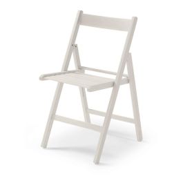 Null Silla plegable de madera blanco crudo 79x42,5x47,5cm
