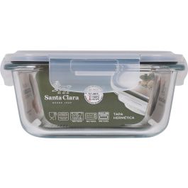 Santa Clara Fiambrera Rectangular con Tapa Hermética 1 litro 20,5 x 15,3 cm (6 Unidades)