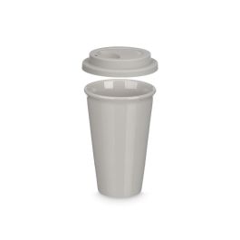 Vessia Vaso Tapa Silicona Gris 360 ml Porcelana 9.8 x 15 x 9.8 cm (Set de 12)