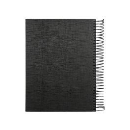 Liderpapel Cuaderno espiral A5 micro papercoat tapa forrada 140 hojas 75gr cuadro 5mm banda 5 colores 6 taladros negro