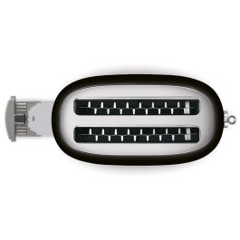 Smeg TSF02BLEU Tostador 4 rebanadas 2 ranuras Negro Acero Inoxidable 1500W