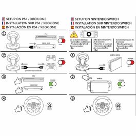 Subsonic Volante de Conducción Universal Cableado con Pedales y Paletas 180° Compatible Switch, PS4, Xbox One, PC