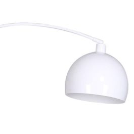 DKD Home Decor Lámpara de Pie Urban Blanca, estructura de Metal y base de Mármol, compatible con bombilla E27 50W, 195 cm de altura