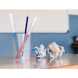 Q-connect Cubilete Portalapices Transparente Plástico Diámetro 75 mm Alto 100 mm